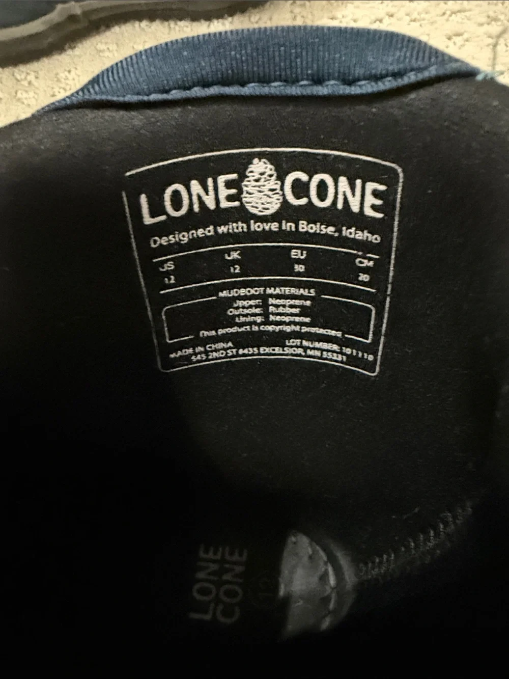 Lone Cone Kids Navy Shark-Print Insulated Rain & Snow Boots